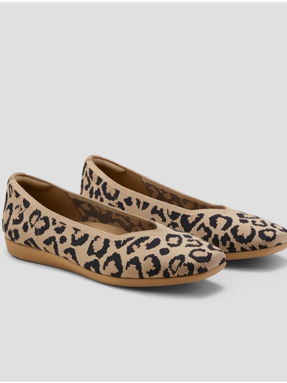 Vivaia 39.5 (8.5 Wide) Lightweight Square-Toe V-Cut Flats in Leopard, Margot 2.0